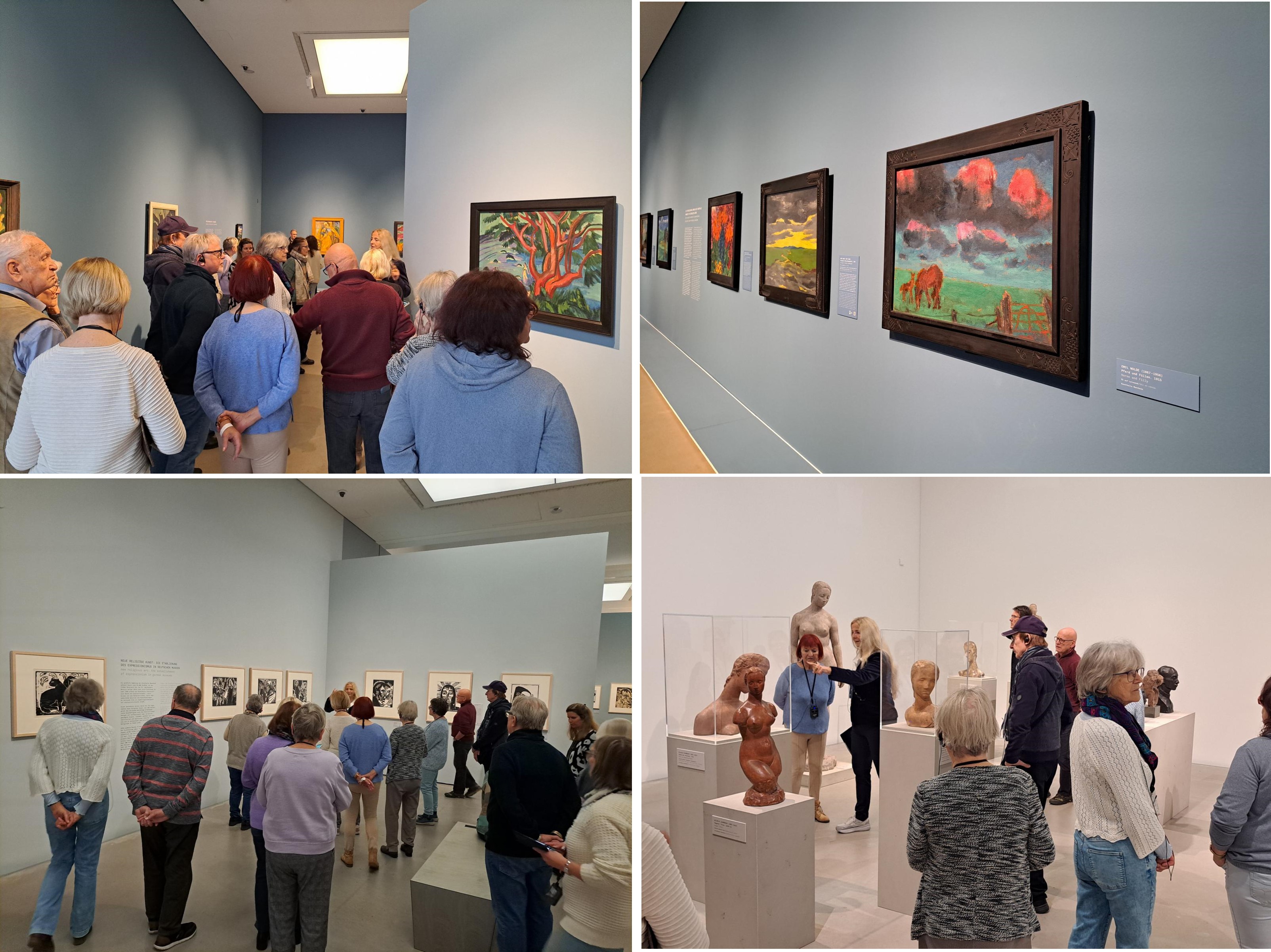 Collage mit Bildern vom Rundgang in der Kunsthalle Mannheim