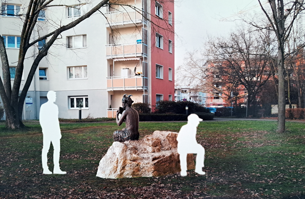 Visualisierung des Kunstwerkes am zukünftigen Standort Böcklinstraße
