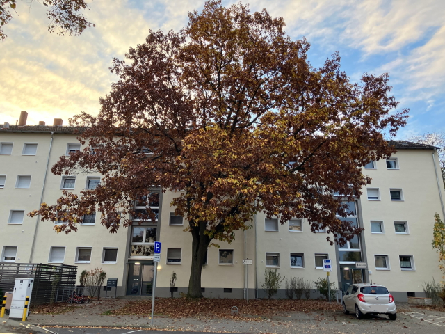Die Wohngbäude im Berliner Viertel wurden energetisch ertüchtigt und farblich neu gestaltet.