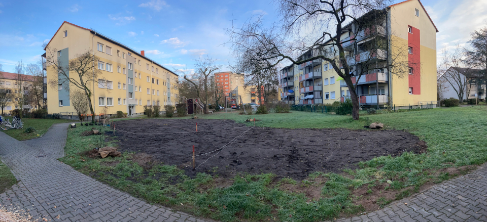 Das Gelände für den neuen Tiny Forest in der Lenbachstraße