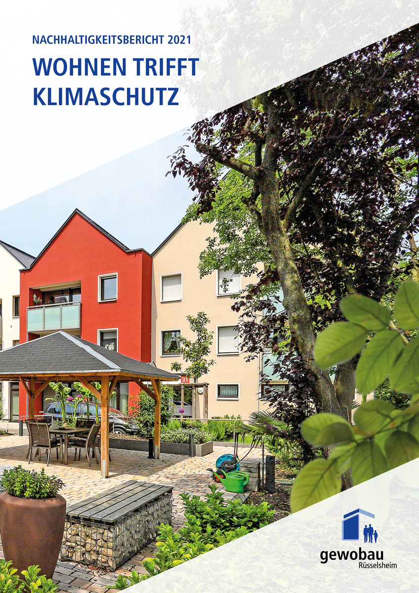 Titelbild des 1. Nachhaltigkeitsberichts der gewobau Rüsselsheim