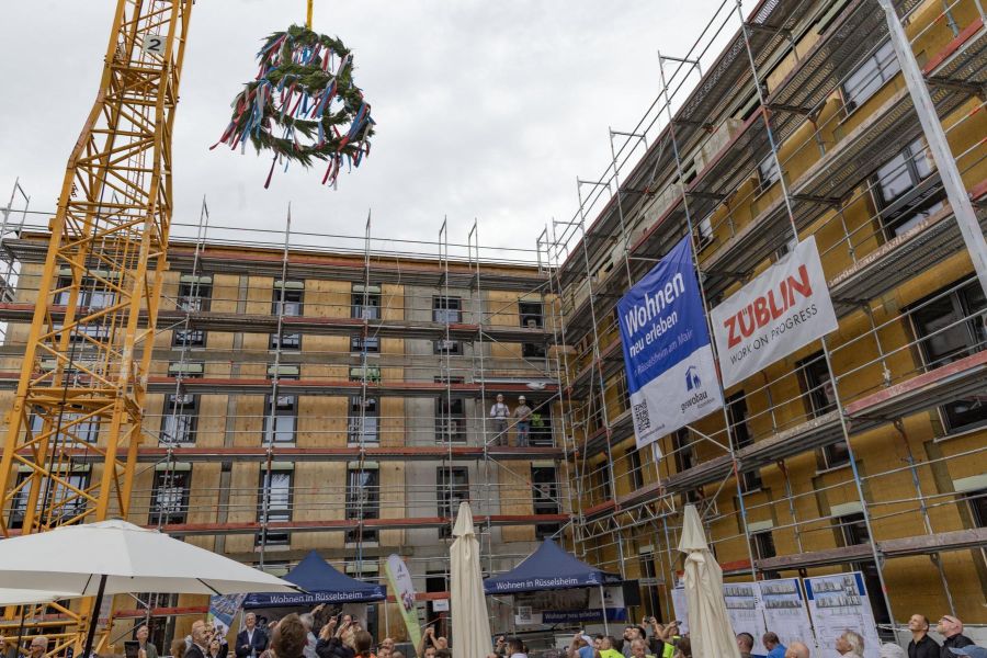 Richtfest mit Richtkranz