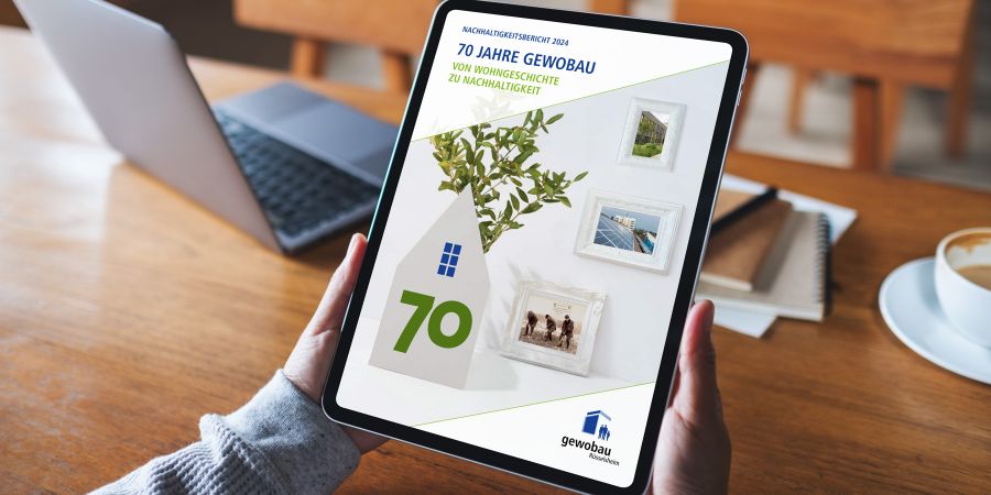 Auch der vierte Nachhaltigkeitsbericht ist online aufrufbar, wie hier auf dem ipad