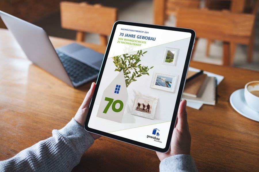 Auch der vierte Nachhaltigkeitsbericht ist online aufrufbar, wie hier auf dem ipad